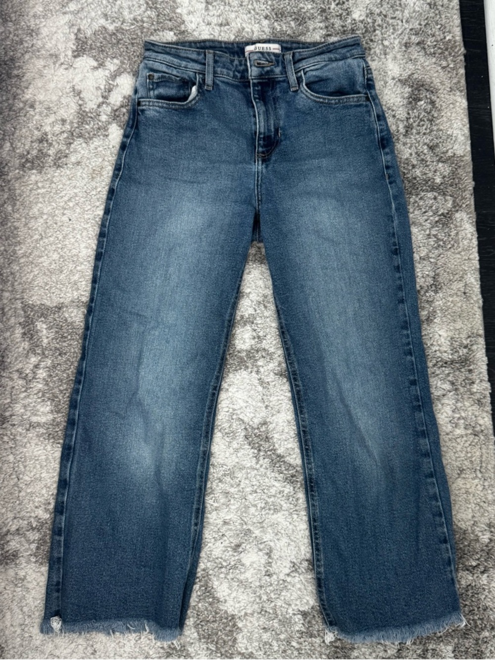 Guess Women's Cropped Ankle Jeans in Medium Blue Wash